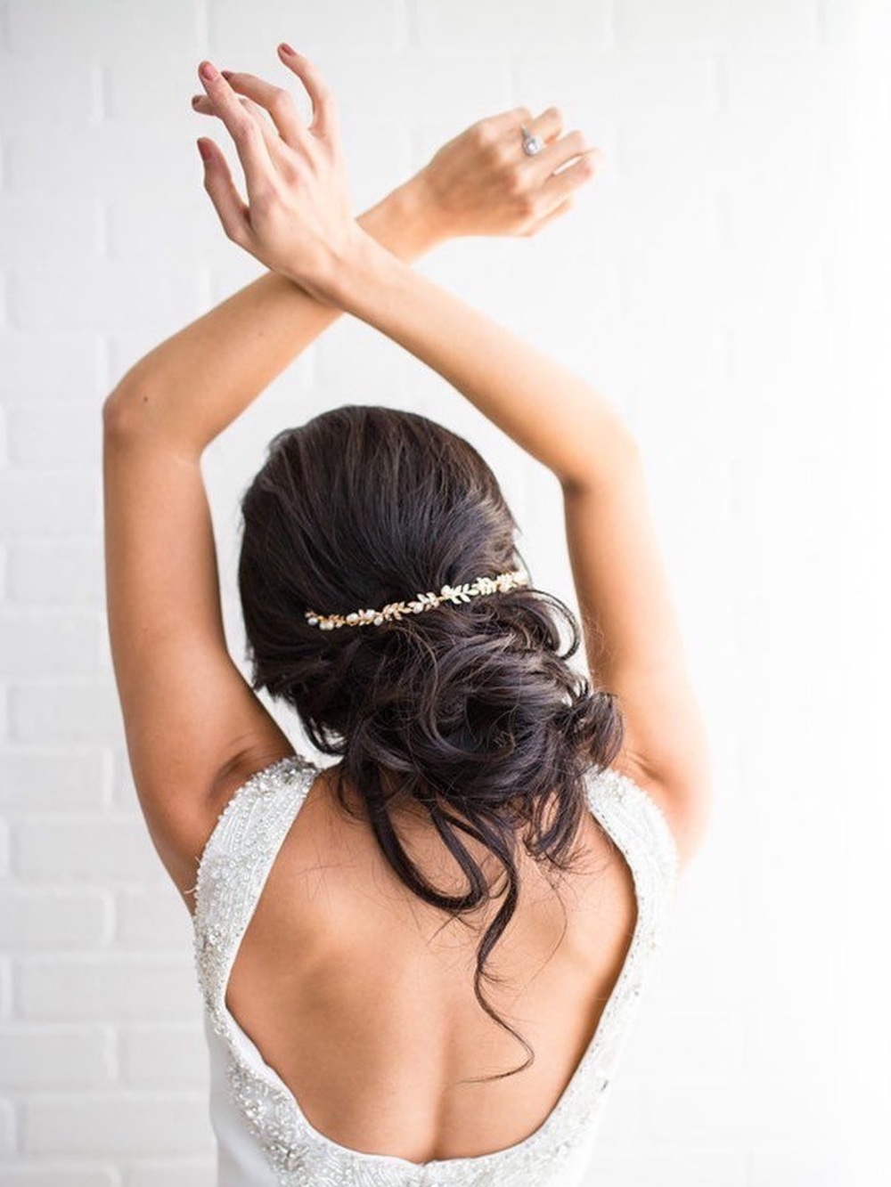Delicate Gold Leaf Bridal Hairpiece